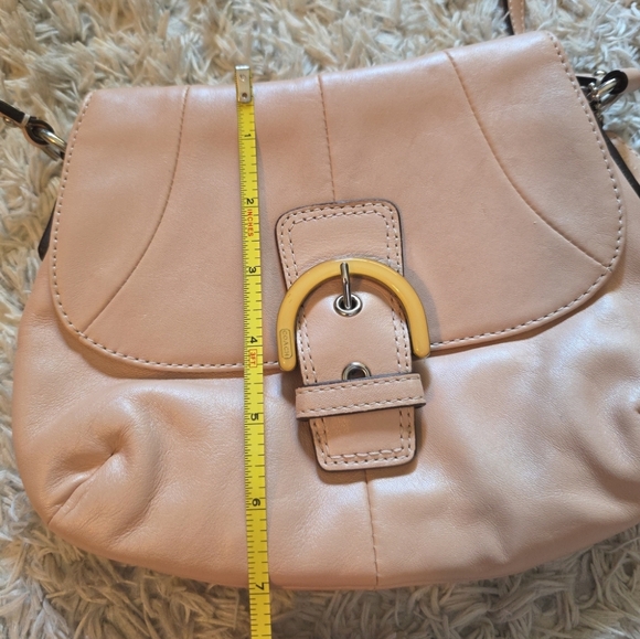 Genuine Coach Pink Blush Leather Soho Buckle Flap Crossbody Purse shoulder Bag - Picture 10 of 13